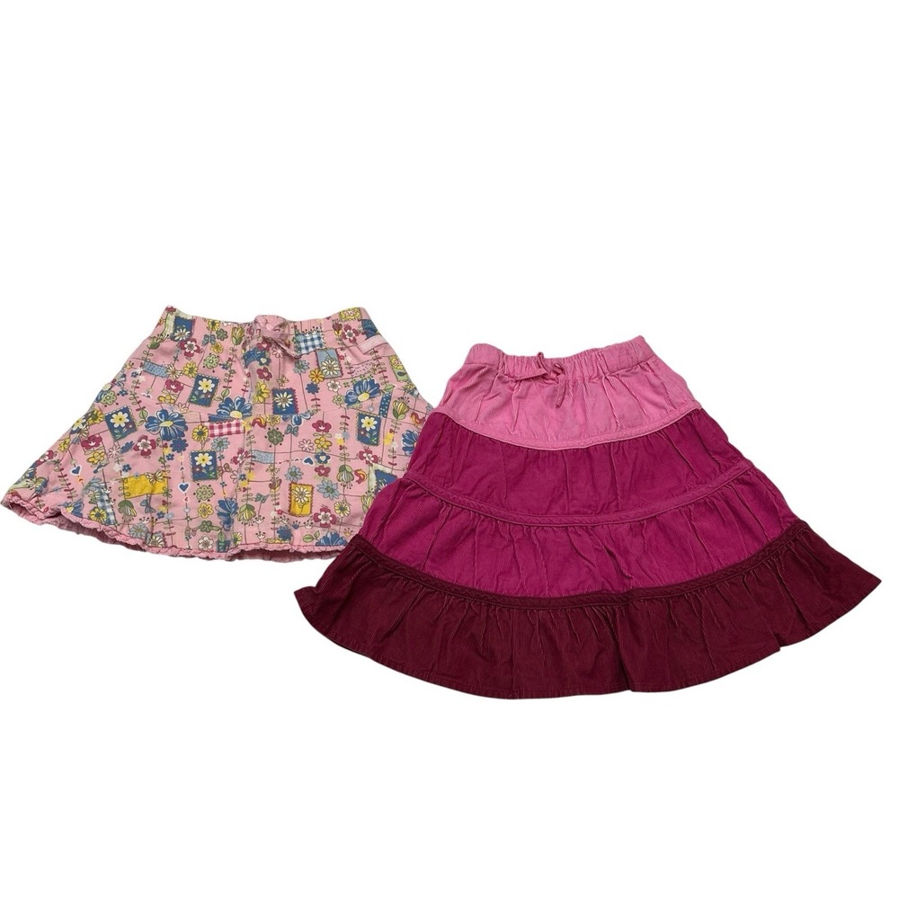 The Childrens Place Skirt Set 4T Pink Tiered Cordury Maxi Floral Midi Ruffle